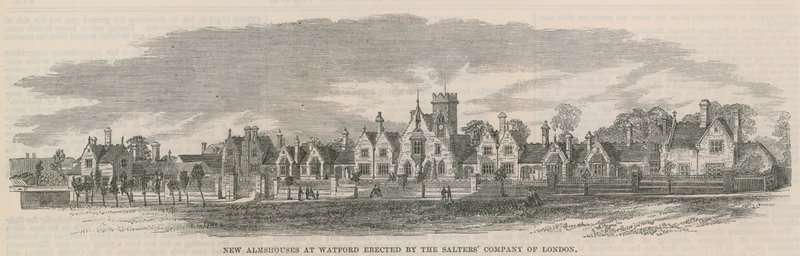 Új alamizsnaházak Watfordban alkotó: English School