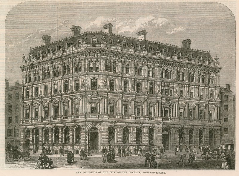 A City Offices Company új épületei, Lombard Street, London alkotó: English School
