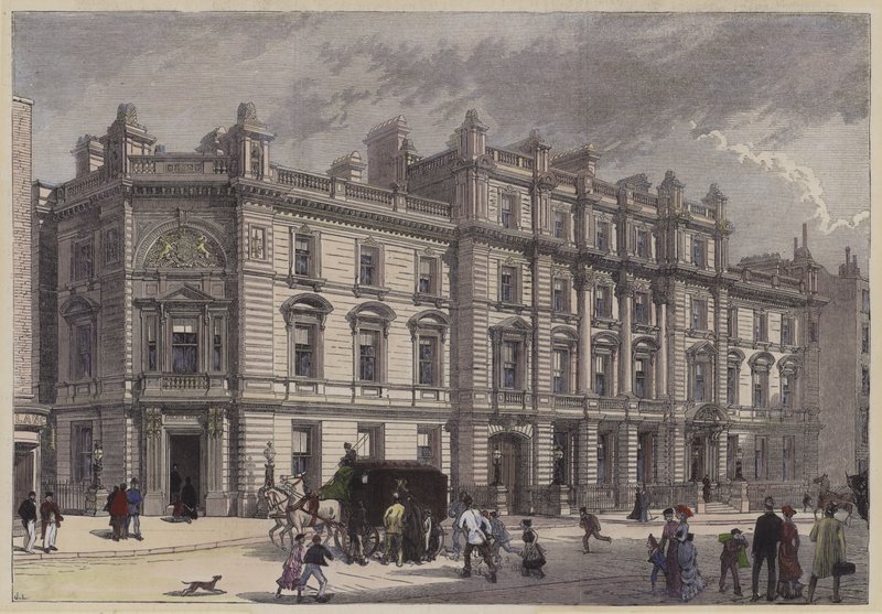 Új bíróság és rendőrőrs, Bow Street, London, c1880 (színes metszet) alkotó: English School