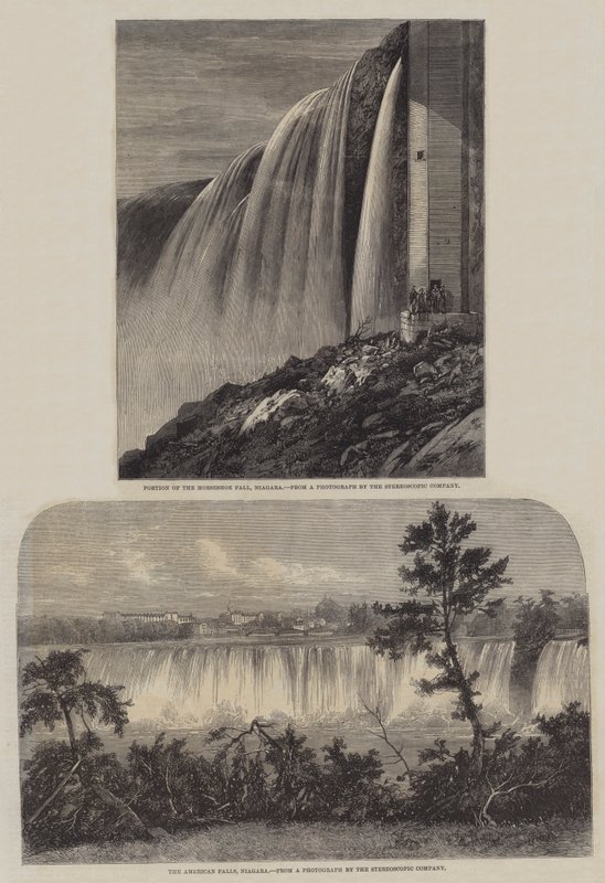 Niagara-vízesés (metszet) alkotó: English School