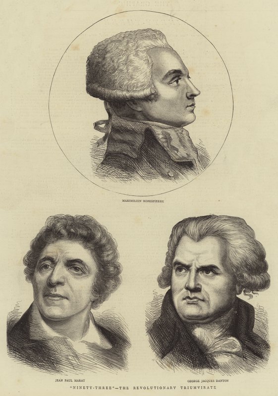 "Kilencvenhárom", a forradalmi triumvirátus (metszet) alkotó: English School