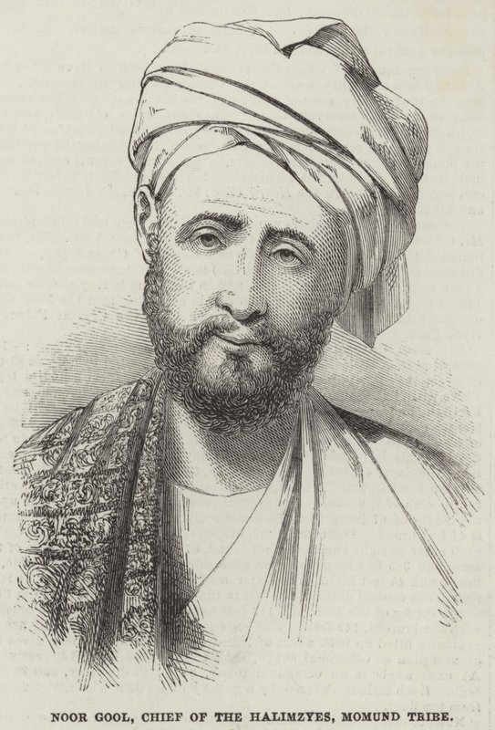 Noor Gool, a Halimzyes törzsfőnöke, Momund törzs (metszet) alkotó: English School