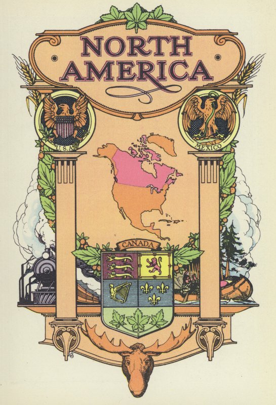 Észak-Amerika (színes litho) alkotó: English School