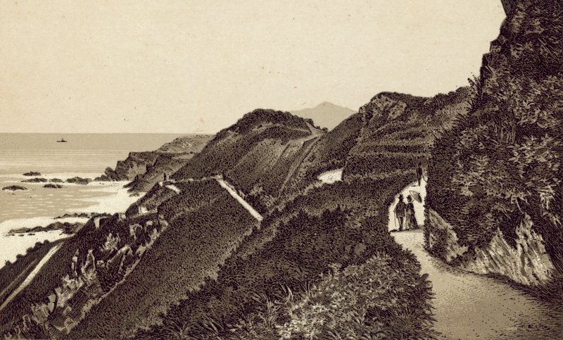 Észak-Devon: Torrs Walks, kelet felé nézve (litográfia) alkotó: English School