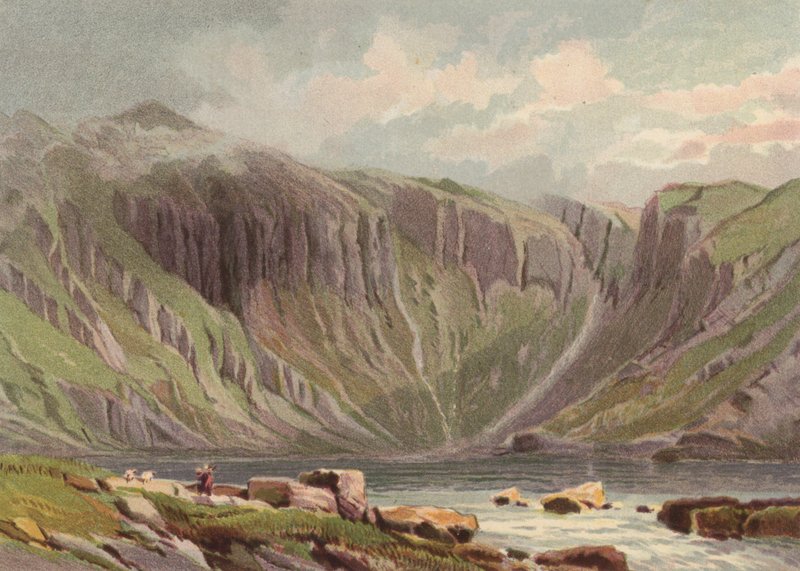 Walestől északra, Llyn Idwal (színes litho) alkotó: English School