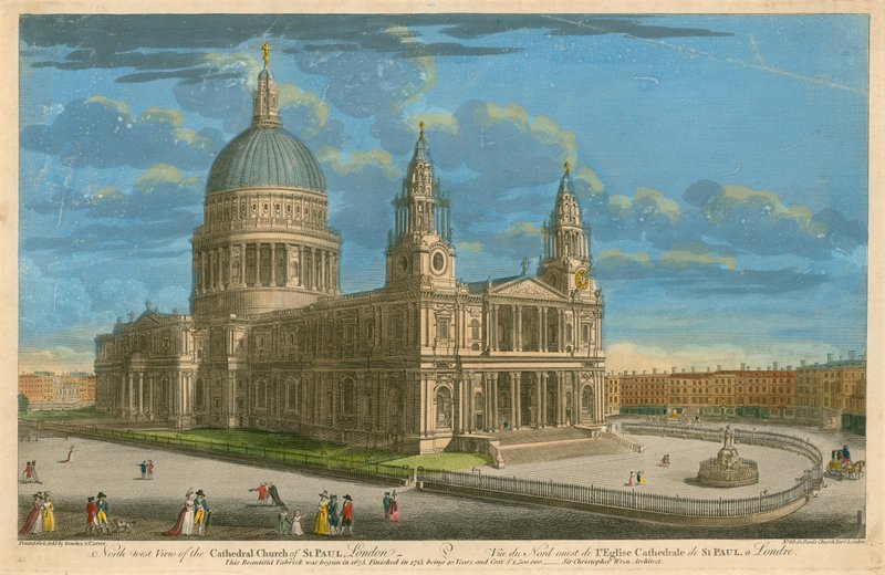 Északnyugati nézet a Szent Pál-székesegyházra, Londonban alkotó: English School