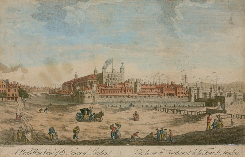 Északnyugati kilátás a londoni Towerre alkotó: English School