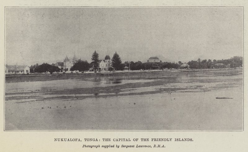 Nukualofa, Tonga, a Barátságos Szigetek fővárosa (litho) alkotó: English School