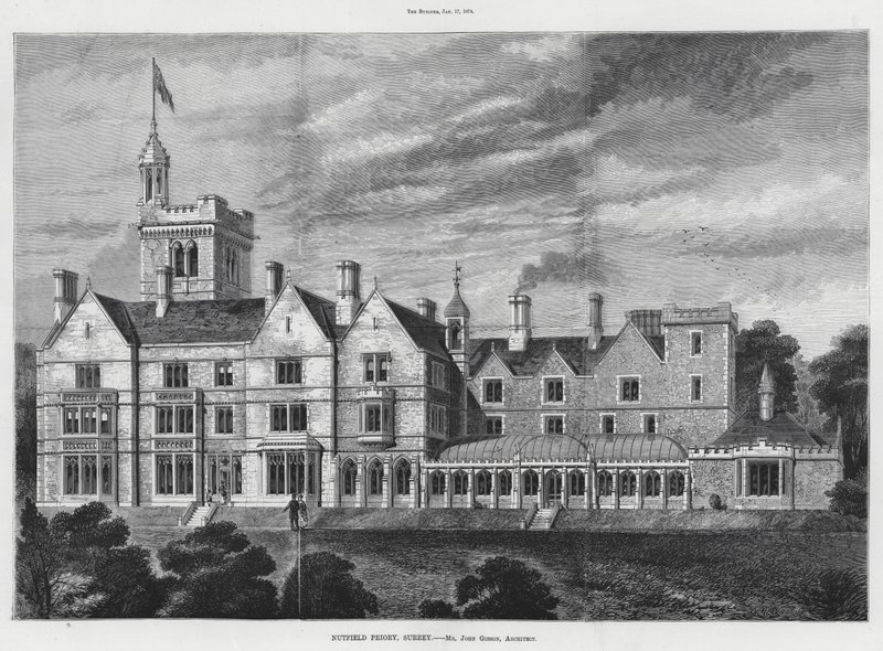 Nutfield Priory, Surrey (metszet) alkotó: English School