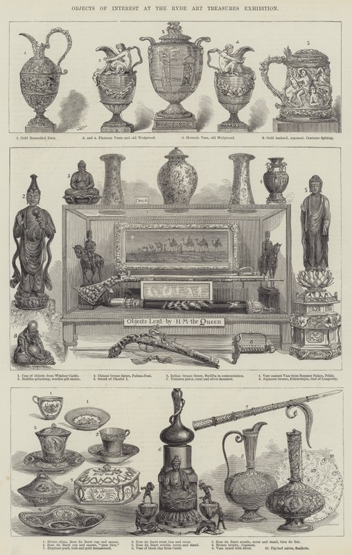 Érdekes tárgyak a Ryde Art Treasures kiállításon (metszet) alkotó: English School