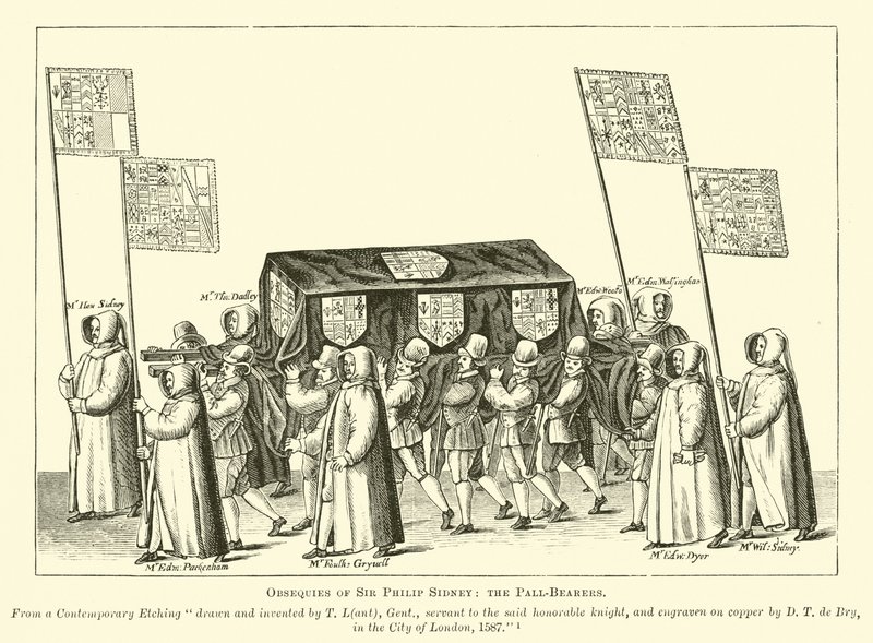 Sir Philip Sidney obsequies, a Pall-Bearers alkotó: English School