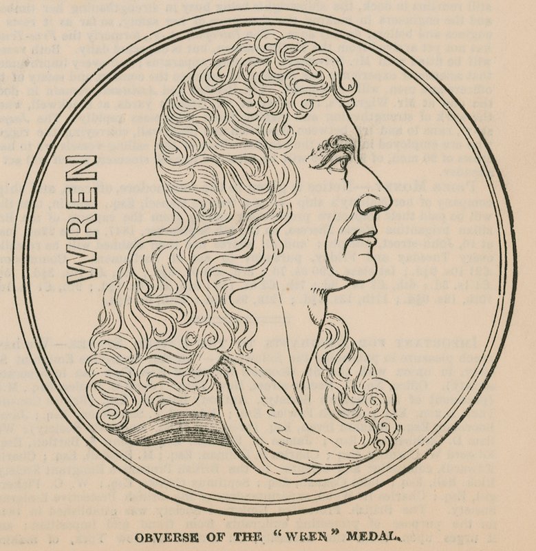 A Wren-érem előlapja alkotó: English School