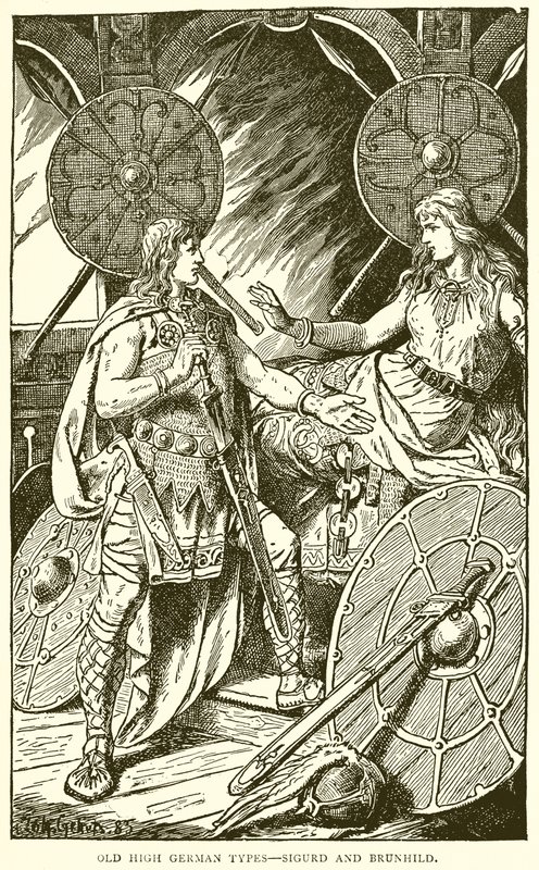Régi felnémet típusok – Sigurd és Brunhild alkotó: English School