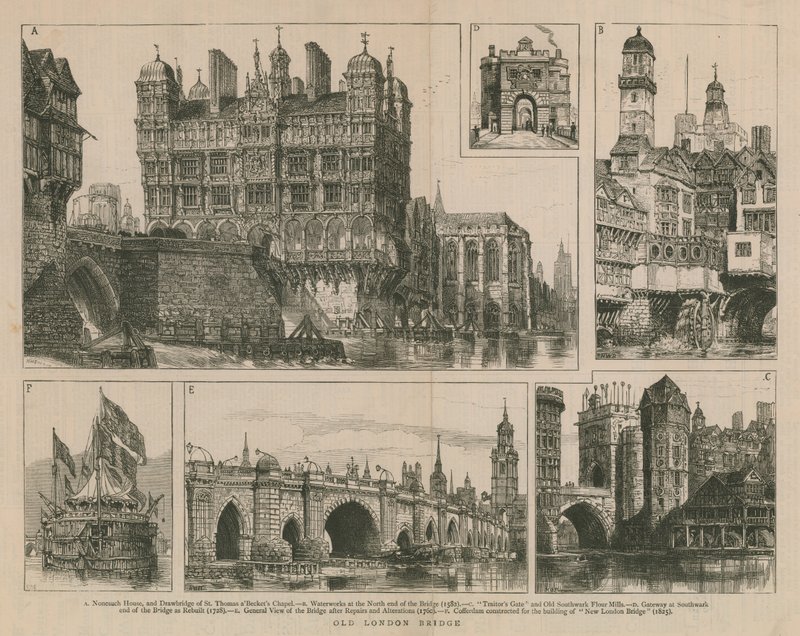 Old London Bridge alkotó: English School