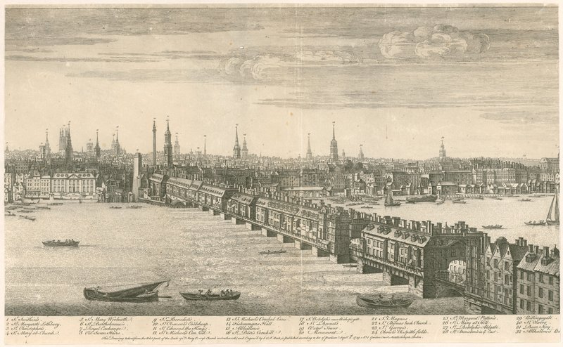 Old London Bridge – Bucks View 1749 alkotó: English School