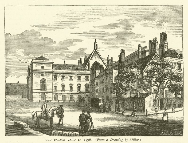 A régi palota udvara 1796-ban, Miller rajzából (metszet) alkotó: English School