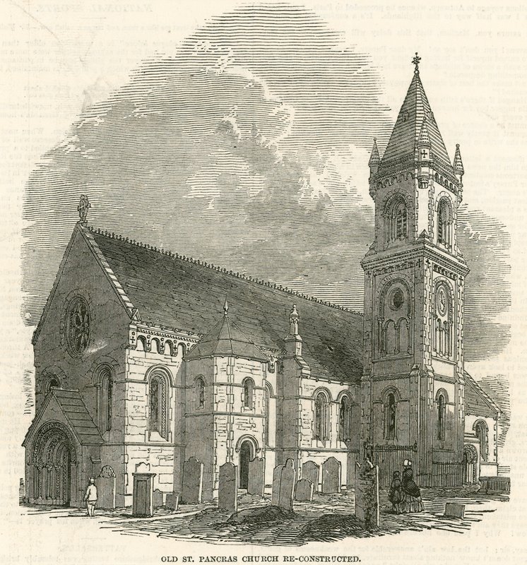A régi St Pancras templom, London, rekonstruálva alkotó: English School