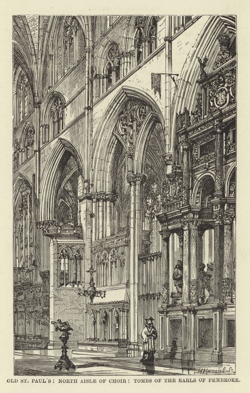 Old St Pauls, North Aisle of Choir, Pembroke grófjainak sírjai alkotó: English School