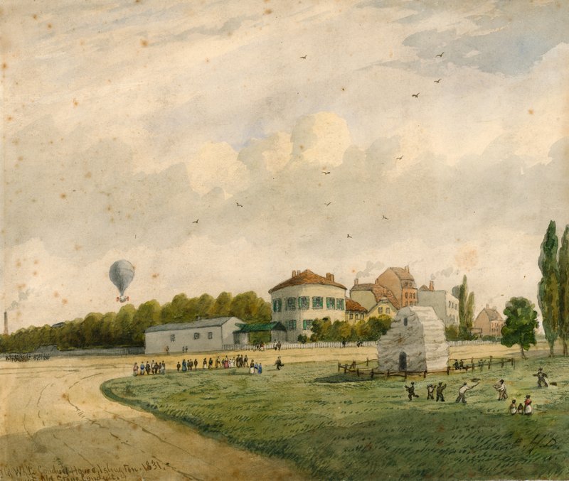 Old White Conduit House, Pentonville, London; festés (wc papíron) alkotó: English School