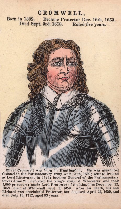 Oliver Cromwell, Protector (színes metszet) alkotó: English School
