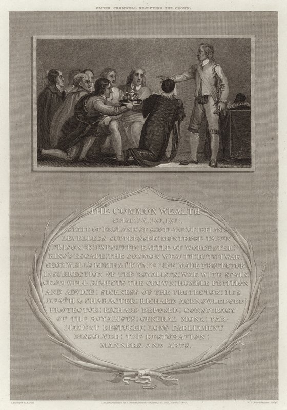 Oliver Cromwell elutasítja a koronát alkotó: English School