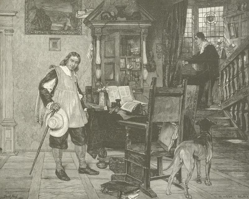 Oliver Cromwell meglátogatja Miltont alkotó: English School