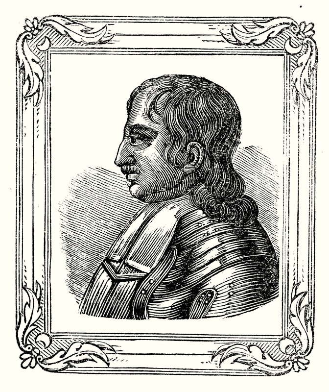 Oliver Cromwell 1599-ben született, 1653-ban Protectorrá készült és 1658-ban halt meg (metszet) alkotó: English School