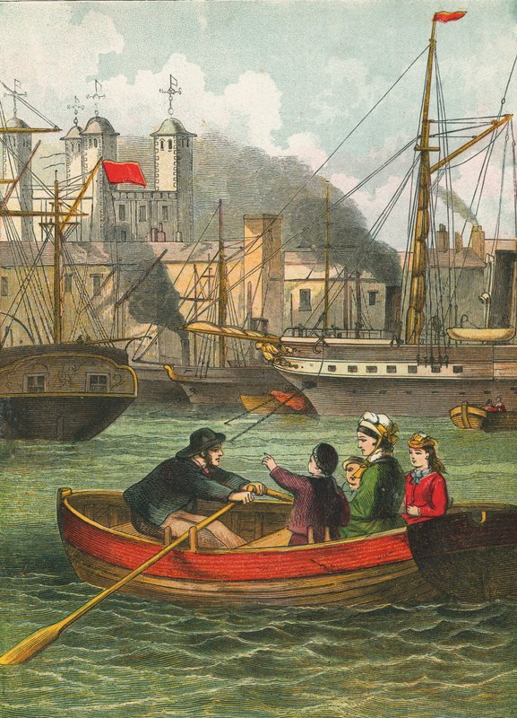 A Temzén a londoni Tower mellett alkotó: English School
