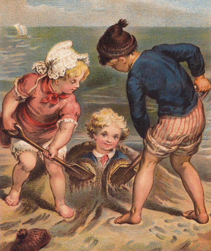 A tengerparton. (színes litográfia) alkotó: English School