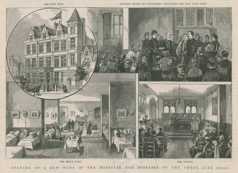 A Mellkasi Betegségek Kórházának új szárnyának megnyitása, a City Road, London alkotó: English School