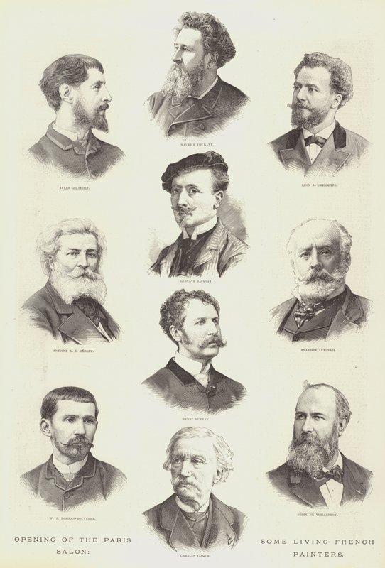 A Párizsi Szalon megnyitója, Néhány élő francia festő (metszet) alkotó: English School