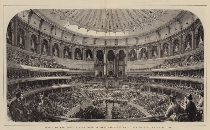 A Royal Albert Hall of Arts and Sciences megnyitója Őfelsége 1871. március 29-én (metszet) alkotó: English School