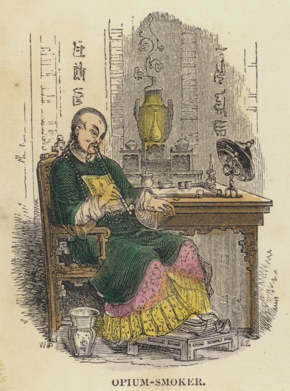 Opium-Smoker (színes metszet) alkotó: English School