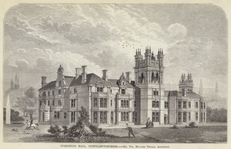 Overstone Hall, Northamptonshire (metszet) alkotó: English School