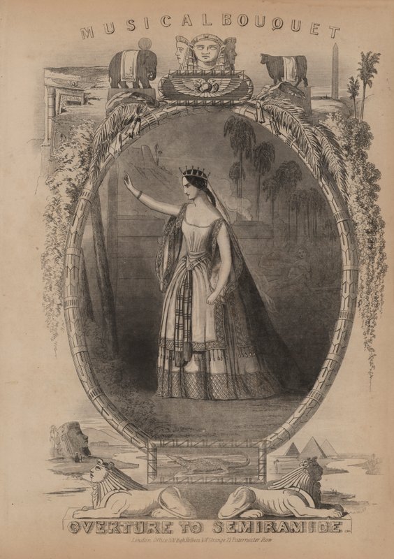 Semiramide nyitánya (színes litográfia) alkotó: English School