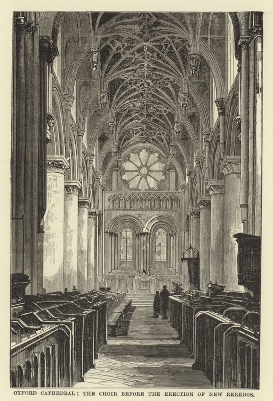 Oxford Cathedral, a kórus az új reredók felállítása előtt alkotó: English School