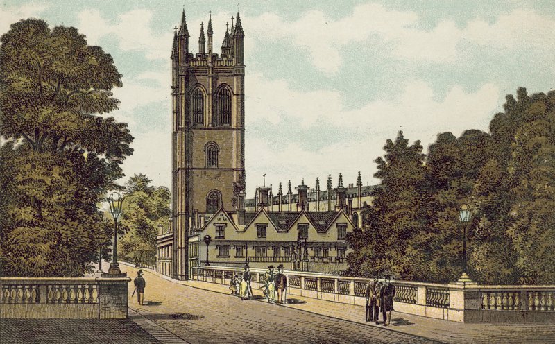 Oxford: Magdalen College (színes litográfia). alkotó: English School