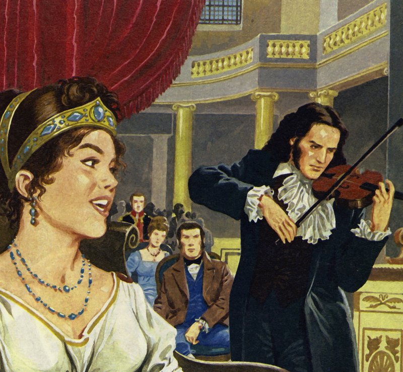 Paganini Lucca udvari karmestere lett, és megkomponálta a Napóleon szonátát alkotó: English School