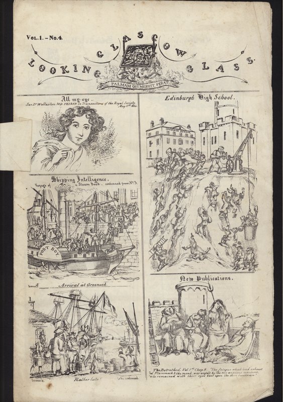 Oldal a Glasgow-i Vásárról szóló szórólapból, 1835. július 23-án (metszet) alkotó: English School