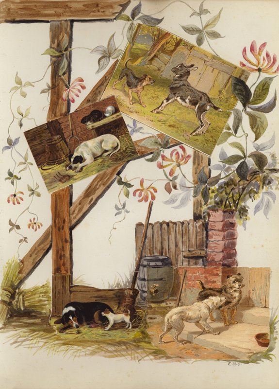 Oldal a késő viktoriánus vendégkönyvből (multimédiás) alkotó: English School
