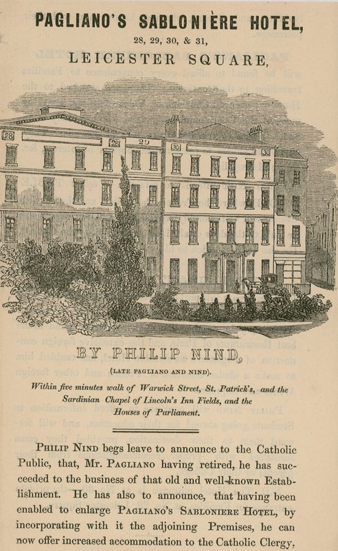 Paglianos Sabloniere Hotel, Leicester Square, London alkotó: English School