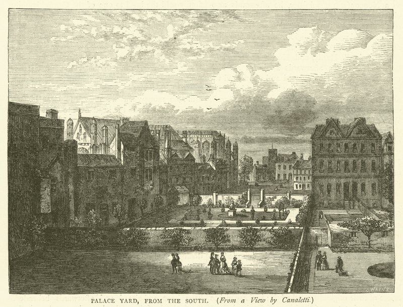 Palotaudvar, dél felől, Canaletti látképe (metszet) alkotó: English School