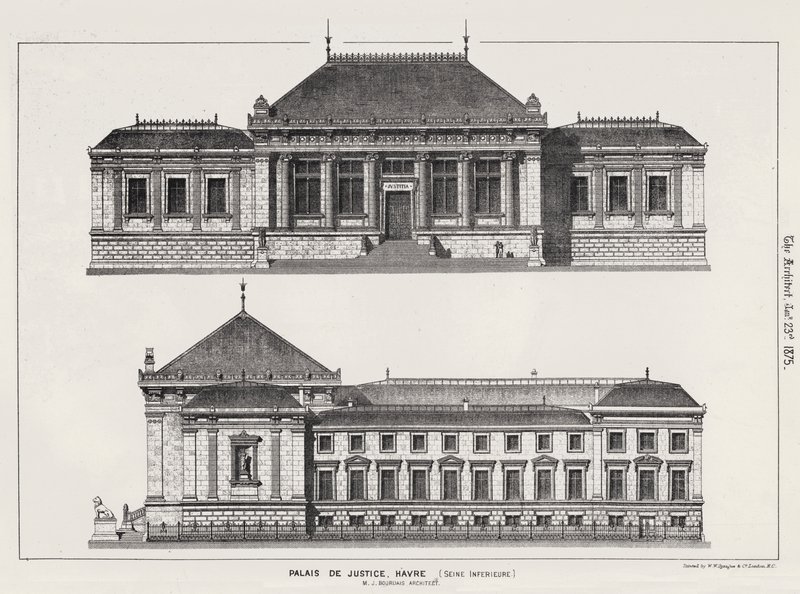 Bírósági épület, Havre, Alsó Szajna (metszet) alkotó: English School