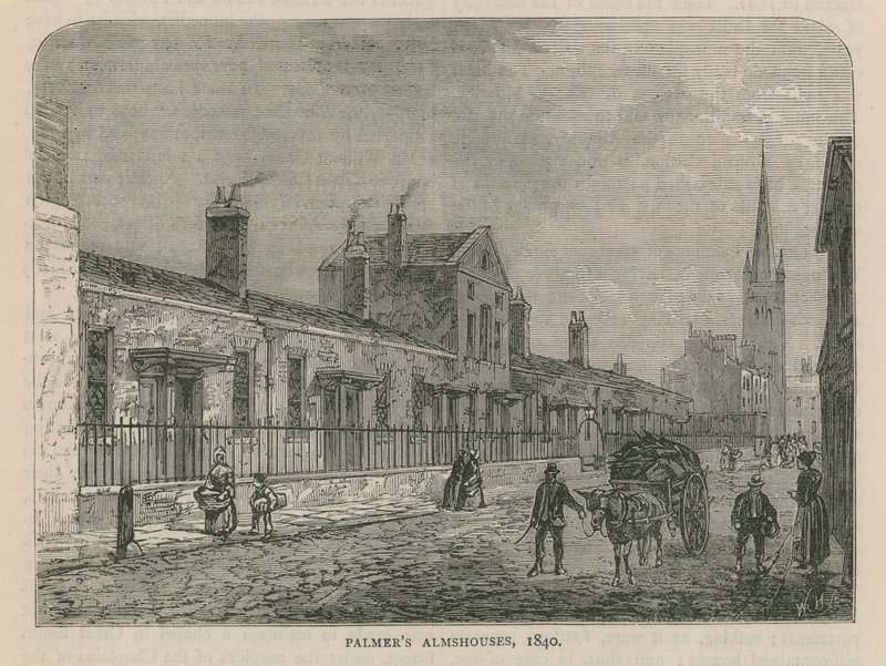 Palmers alamizsnaházak Westminsterben alkotó: English School