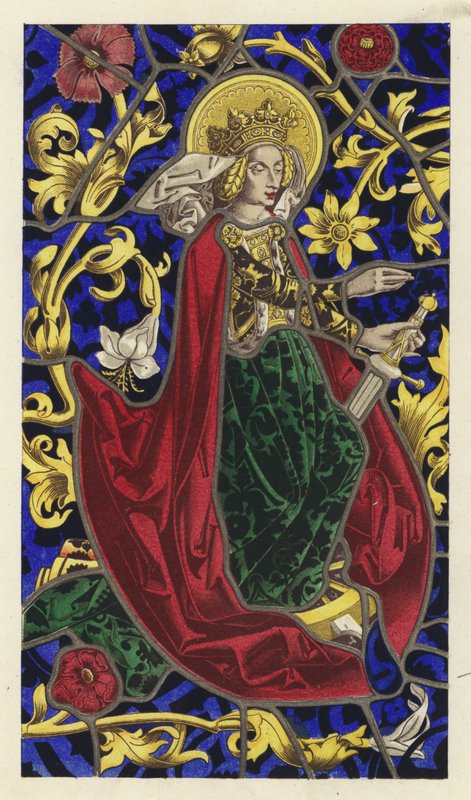 Festett üveg panel (chromolitho) alkotó: English School