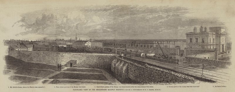Panorámás kilátás a Broadstone vasúti végállomásra alkotó: English School