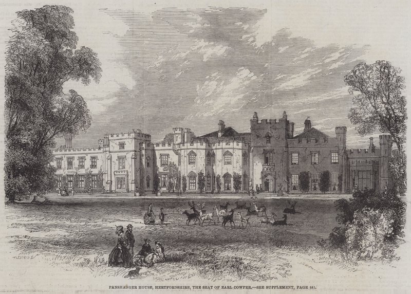 Panshanger House, Hertfordshire, Earl Cowper székhelye (metszet) alkotó: English School