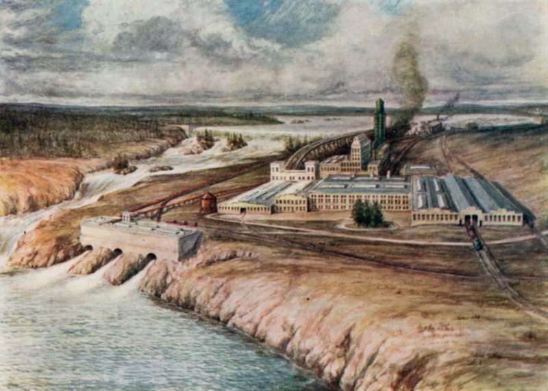 Papírgyárak, Új-Fundland (színes litográfia) alkotó: English School