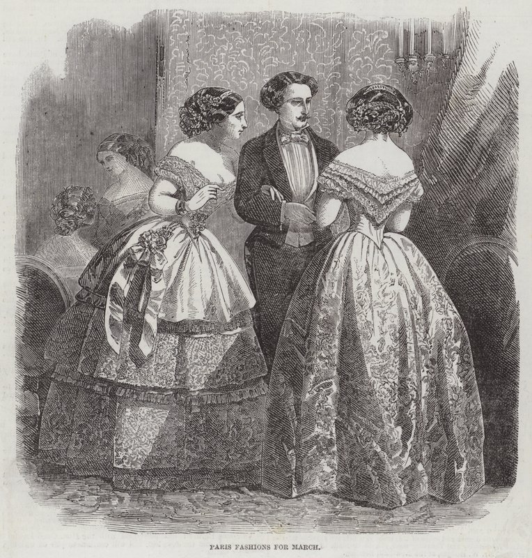 Párizsi divat márciusban (metszet) alkotó: English School