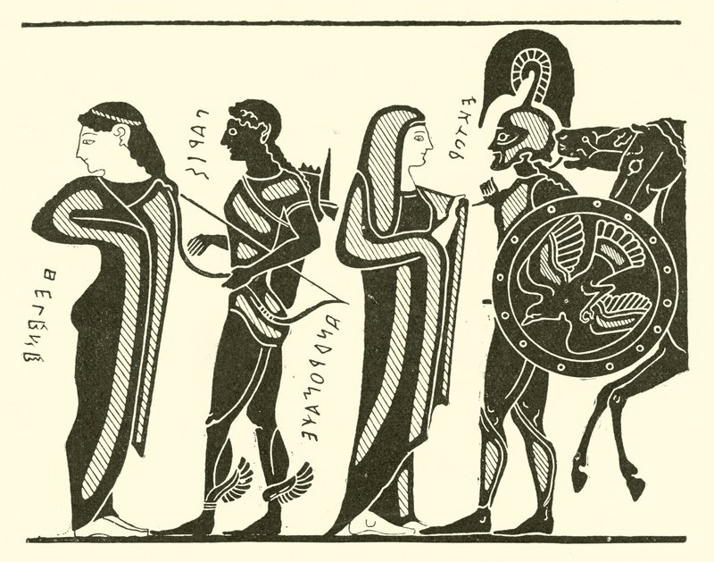 Párizs, Heléna, Hektor és Andromache (metszet) alkotó: English School